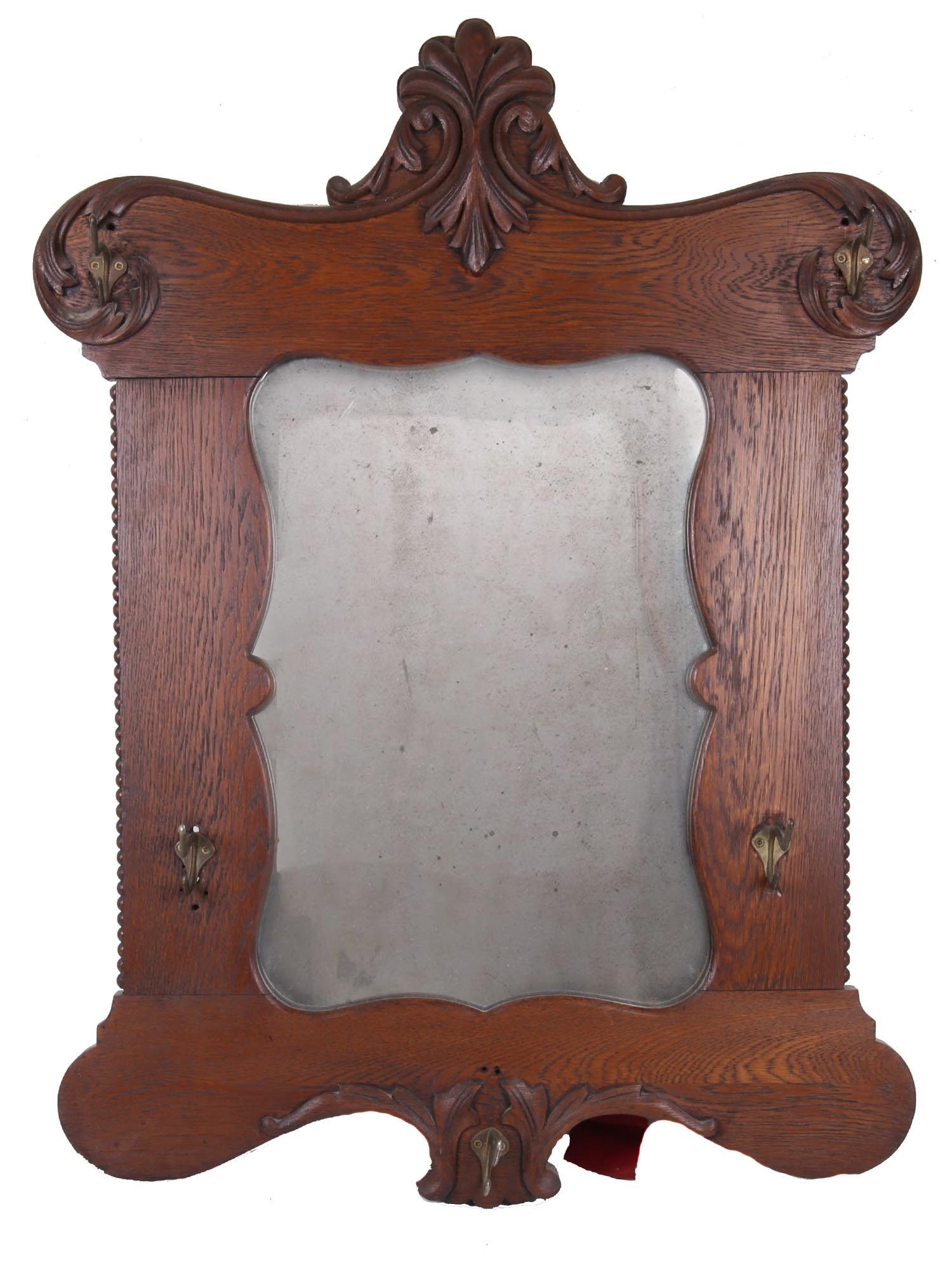 ANTIQUE FRENCH NOUVEAU CARVED WOOD MIRROR PIC-0